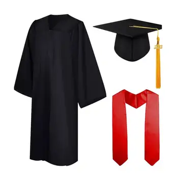 Академический церемониальный костюм Академическая мантия Выпускной костюм с кисточкой для церемонии Академическое платье для колледжа и средней школы
