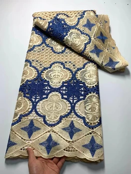 Африканский шнур, Гипюровая Кружевная ткань, высококачественное Женское платье для свадебной вечеринки, Нигерия, Водорастворимый Белый Французский швейный материал 2023 года выпуска