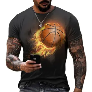 Баскетбольная футболка из быстросохнущего материала, мужская футболка оверсайз, повседневные топы с круглым вырезом и коротким рукавом, спортивные костюмы