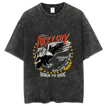 Винтажные мужские футболки Y2k, футболка с изображением Whild Eagle, Уличная одежда унисекс из хлопка, футболки Harajuku Oversize с коротким рукавом