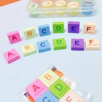 Детский ластик с цифрами и буквами, ластик A-F, креативный ластик с буквами, подарок для студентов, детские кавайные ластики, Приятные подарки для детей