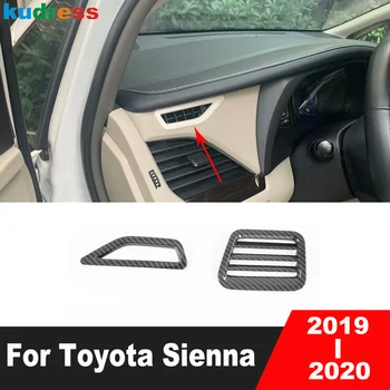 Для Toyota Sienna 2019 2020 Передняя сторона автомобиля из углеродного волокна, кондиционер, вентиляционное отверстие, Отделка крышки, Аксессуары для интерьера