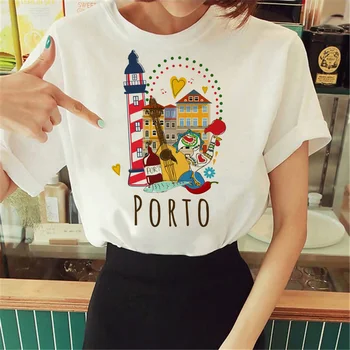 Женская футболка из Португалии, манга, японская футболка для девочек, одежда 2000-х