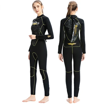 Женский гидрокостюм для подводного плавания 5 мм с длинным рукавом, неопреновая флисовая подкладка, теплый гидрокостюм для зимнего серфинга, подводного плавания, подводной охоты