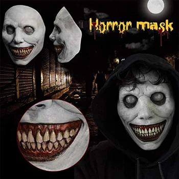 Жуткие маски на Хэллоуин, ужас, улыбающиеся демоны, праздничный маскарадный костюм для вечеринки