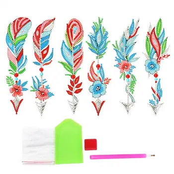 Закладка для рисования бриллиантами, закладки для рисования перьями, яркие цвета, прочные привлекательные маркеры для домашней школы