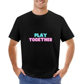 Играйте вместе - мотивирующее послание к сотрудничеству и веселью - футболки, мужская одежда, мужские белые футболки