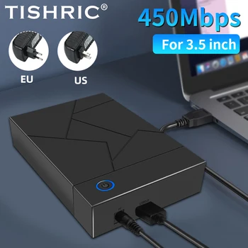 Корпус жесткого диска TISHRIC 3,5 / 2,5 SATA к USB 3,0 Адаптер Внешний Корпус Жесткого диска для 3,5 SSD Диска 450 Мбит/с 18 ТБ Корпус Жесткого диска Box