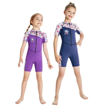 Купальники из неопрена толщиной 2,5 мм для мальчиков, гидрокостюм Surf Shorty для детей, костюм для подводного плавания для девочек, детские купальники для подводного плавания, сохраняющие тепло