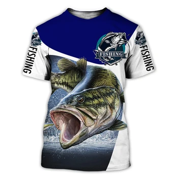 Летняя уличная футболка с 3D-принтом для рыбалки, мужская уличная одежда большого размера, мужская одежда, мужской повседневный пуловер, рубашка с коротким рукавом