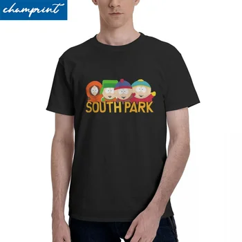 Мужские и женские футболки с героями мультфильмов Southpark, аниме, забавные футболки, футболки с коротким рукавом и круглым вырезом, Одежда большого размера из 100% хлопка