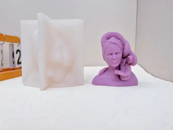 Новая 3D форма для свечей Myth Medusa Литье гипсовой скульптуры Силиконовая форма для декоративно-прикладного искусства Принадлежности для производства свечей Украшения дома