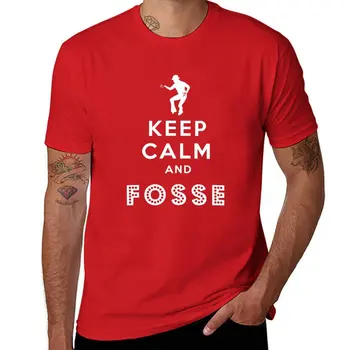 Новая футболка Keep calm and Fosse, футболка с животным принтом для мальчиков, футболки, черные футболки для мужчин