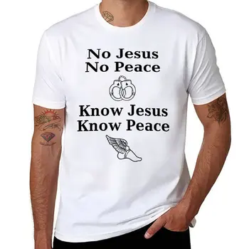 Новая футболка No Jesus No Peace Know Jesus Know Peace, забавные футболки, черные футболки для мужчин