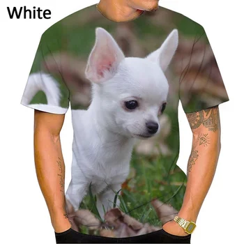Новейшая Летняя Мужская Модная Повседневная футболка с 3D Принтом Чихуахуа, Милая Дышащая Собака В Стиле Харадзюку, Топ С коротким Рукавом, футболка