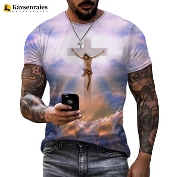 Новый бог религии Иисуса Христа печатных 3D футболка Мужчины Женщины летняя мода повседневная с коротким рукавом унисекс Харадзюку уличная одежда топы
