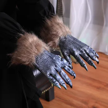 Перчатки-оборотни на Хэллоуин, фестивальные волосатые перчатки, имитирующие перчатки-волки