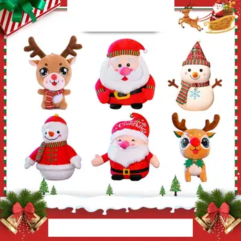 Плюшевая кукла Санта-Клауса, Красно-коричневая, Белая, хлопковая, из лося, Плюшевые игрушки, Мягкие 18-24 см, Рождественский декор, Куклы, Рождественский декор