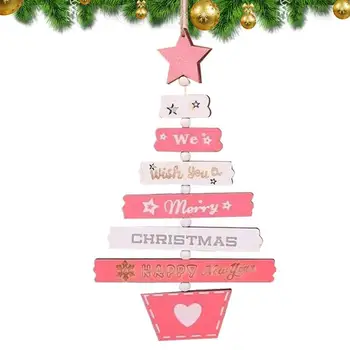 Подвесной Рождественский Елочный Знак Орнамент В Форме Рождественской Елки Красочные Буквы Украшения Мы Желаем Вам Счастливого Рождества Сезонного