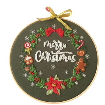 Рождественский набор для вышивания Удобный стежок с вышивальной тканью Рождественские украшения для начинающих вышивку крестом Рукоделие