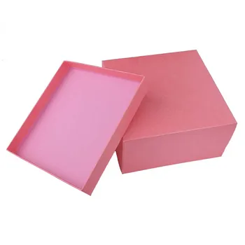 Розовые подарочные коробки с крышками, Квадратная Картонная коробка для упаковки ювелирных изделий на свадьбу, День рождения, детский душ.