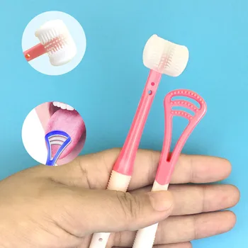 Силиконовая Нано-щетка для ухода за полостью рта Безопасная 3-сторонняя зубная щетка для чистки полости рта Зубная щетка для чистки зубов для маленьких детей