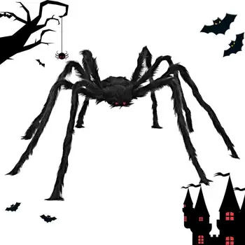 Украшения с гигантским пауком на Хэллоуин, Гигантский страшный реквизит с пауком, страшная подделка, огромный реквизит с пауком, Страшный реквизит с пауком, украшение для двора