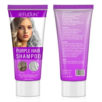 Фиолетовый Шампунь Для Седых Волос Purple Shampoo Средство Для Удаления Желтых Тонов С Тональным Средством Для Светлых Серо-Пепельно-Серебристых Волос