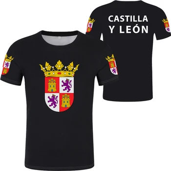 Футболка CASTILLA Y LEON бесплатная, изготовленная на заказ, с именем и номером вальядолида, футболка с принтом флага и надписью salamanca burgos zamora, испанская одежда 00