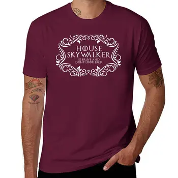 Футболка New House Skywalker (белый текст), короткая футболка, черная футболка, новая версия футболки, футболки для мужчин