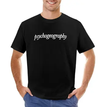 Футболка psychogeography, корейские модные футболки в тяжелом весе, мужская футболка оверсайз с коротким рукавом