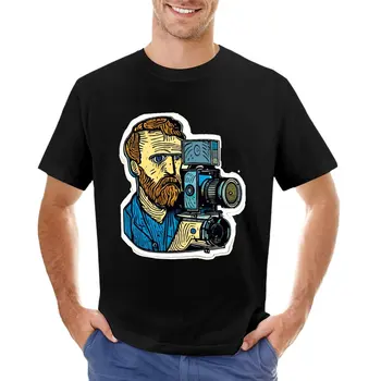 Футболка Van Gogh Camera dude, футболки оверсайз, мужские футболки в упаковке
