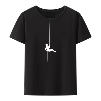 Футболки для скалолазания и приземления в стиле Спрот, мужские футболки с коротким рукавом с рисунком альпинизма, летние Классические черно-белые топы